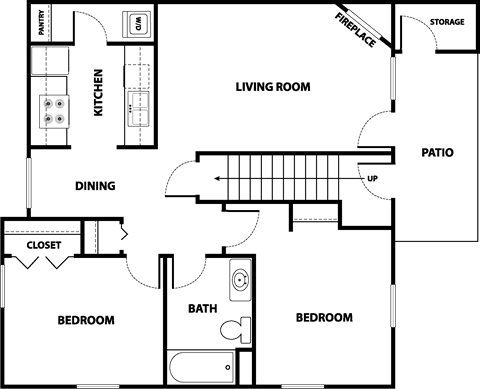 A black background with white lines and shapes.